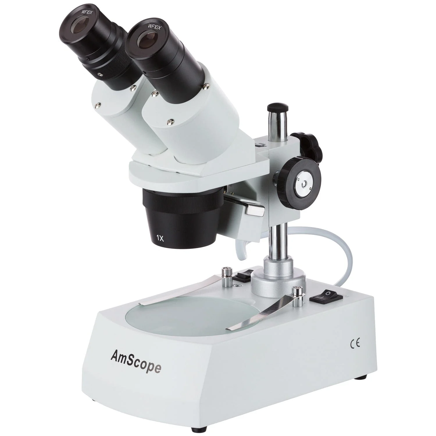 AmScope SE305 Series Coin Binocular Stereo Microscope 10X-30X Magnification on Metal Pillar Track with 1.3MP USB Camera - Image 3