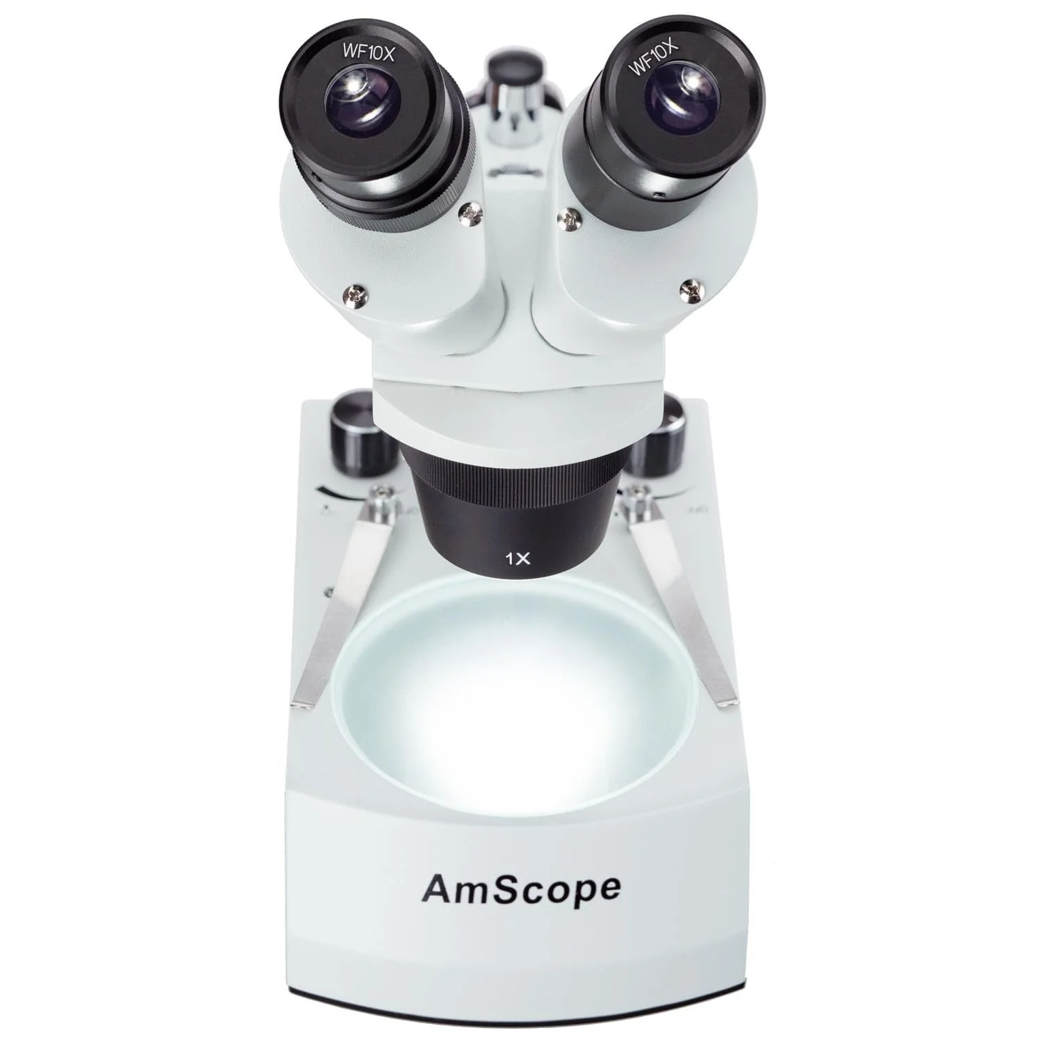 AmScope SE305 Series Compact Multi-Lens Stereo Microscope Angled Head 10X-60X Magnification With Metal Pillar Stand, Top & Bottom LED Lighting - Image 2