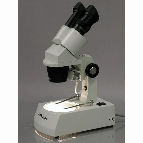 AmScope SE306 Series Compact Multi-Lens Binocular Stereo Microscope 20X-80X Magnification with Reverse Angled Head, Metal Track Stand, Top & Bottom Halogen Lighting, 1MP Digital Eyepiece Camera - Image 4