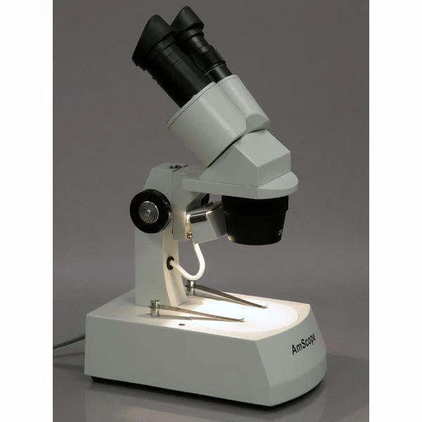 AmScope SE306 Series Compact Multi-Lens Binocular Stereo Microscope 20X-80X Magnification with Reverse Angled Head, Metal Track Stand, Top & Bottom Halogen Lighting, 1MP Digital Eyepiece Camera - Image 5