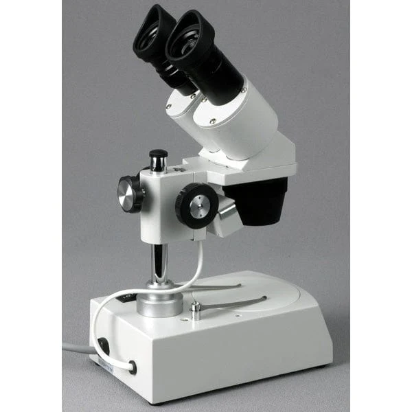 AmScope SE306 Series Compact Multi-Lens Binocular Stereo Microscope 10X-40X Magnification with Reverse Angled Head, Metal Pillar Stand, Top & Bottom Halogen Lighting - Image 4