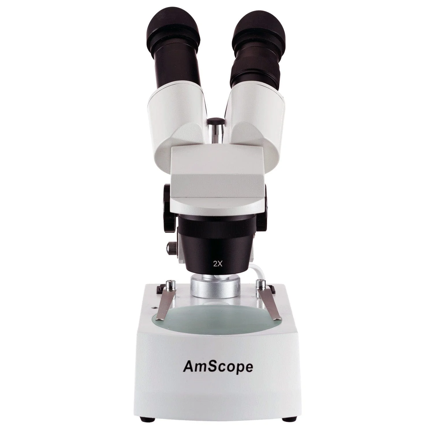 AmScope SE306 Series Compact Jeweler's Binocular Stereo Microscope 10X-40X Magnification with Reverse Angled Head, Metal Pillar Stand, Top & Bottom Halogen Lighting - Image 3