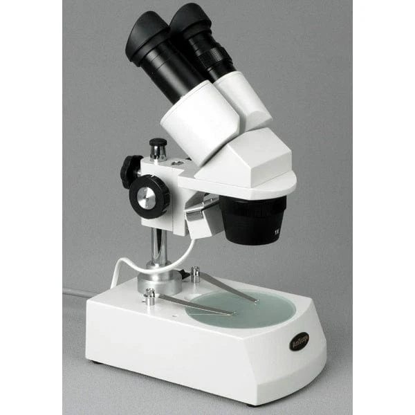 AmScope SE306 Series Compact Multi-Lens Binocular Stereo Microscope 20X-80X Magnification with Reverse Angled Head, Metal Pillar Stand, Top & Bottom Halogen Lighting, 1.3MP USB Camera - Image 2