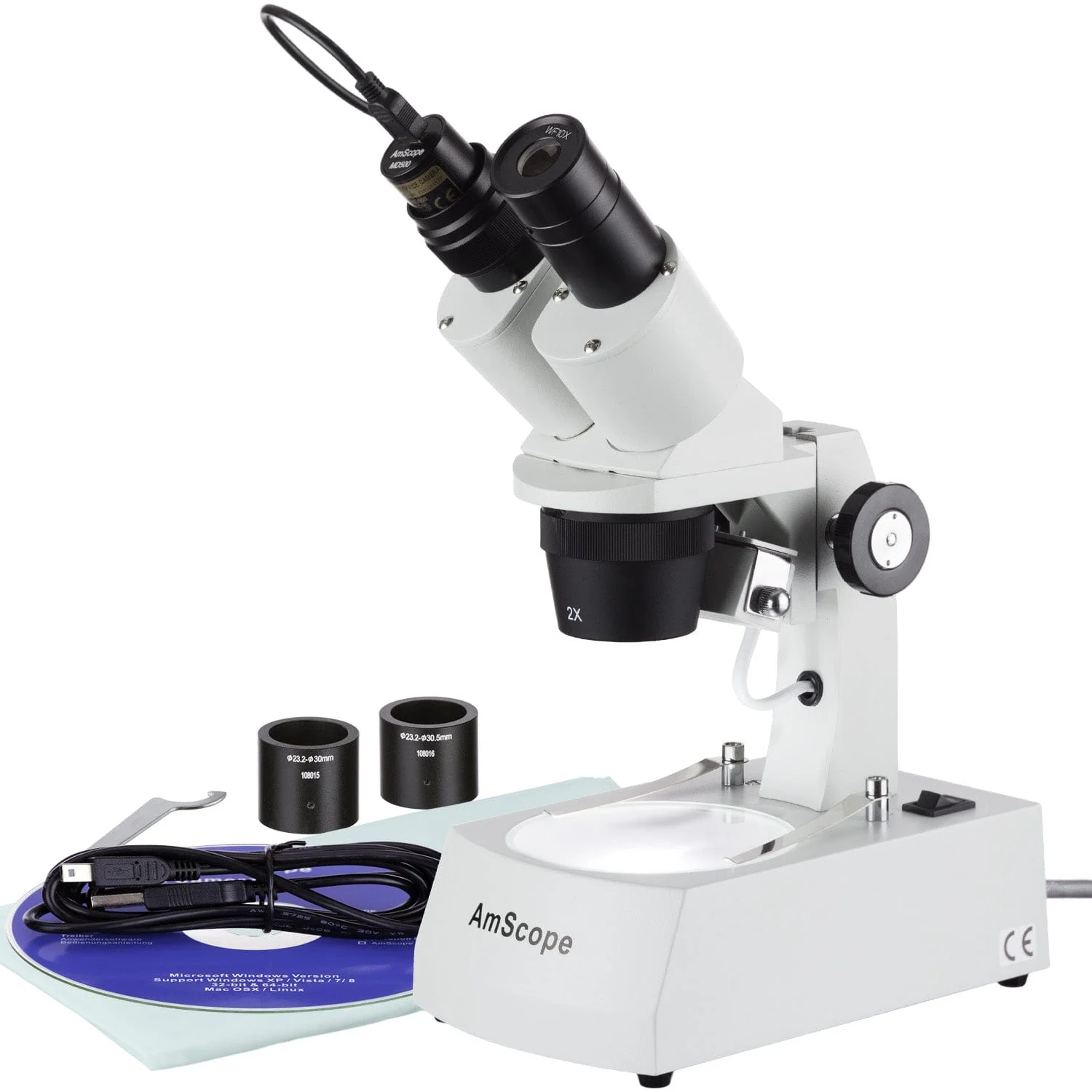 Amscope SE306R-A-E Stereo Microscope for Kids Industrial Inspection, PCB & Soldering, Gem & Jewelry