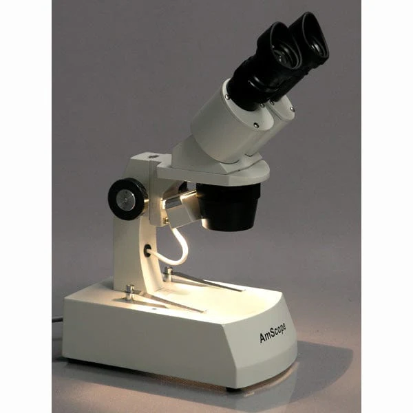 AmScope SE306 Series Compact Multi-Lens Binocular Stereo Microscope 20X-80X Magnification with Angled Head, Metal Track Stand, Top & Bottom Halogen Lighting, 2MP Digital Eyepiece Camera - Image 4