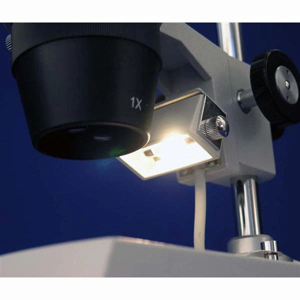 AmScope SE307 Series Multi-Lens Binocular Stereo Microscope 10X-45X Magnification with Angled Rotatable Head, Metal Pillar Stand, Top & Bottom Halogen Lighting - Image 5