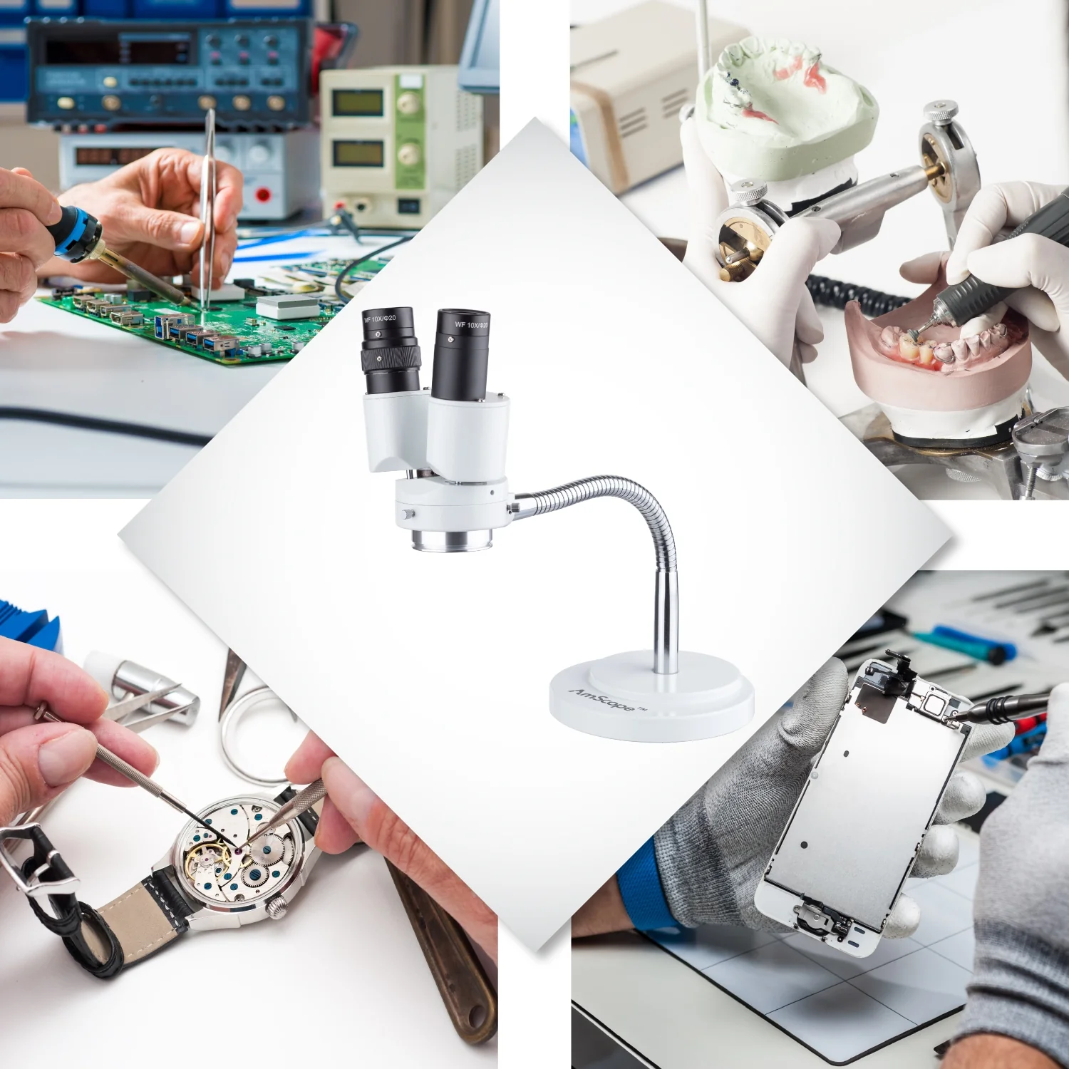 Amscope SE508-FRL Stereo Microscope for Kids Industrial Inspection, PCB & Soldering, Gem & Jewelry - Image 6