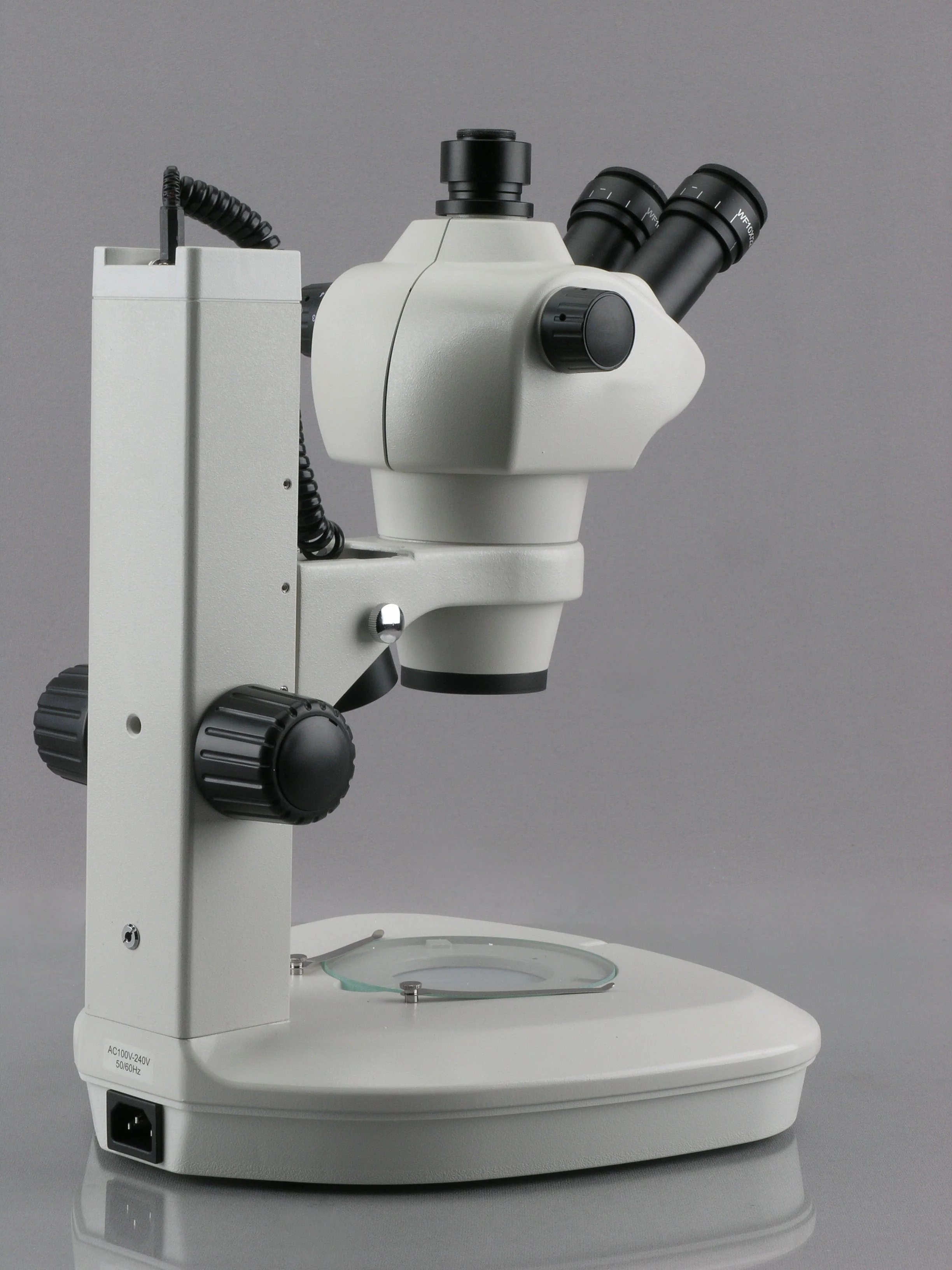 AmScope SF-2 Series Zoom Trinocular Stereo Microscope 8X-50X Magnification onTrack Stand with 2 LED Lights & 720p Wi-Fi Camera - Image 5