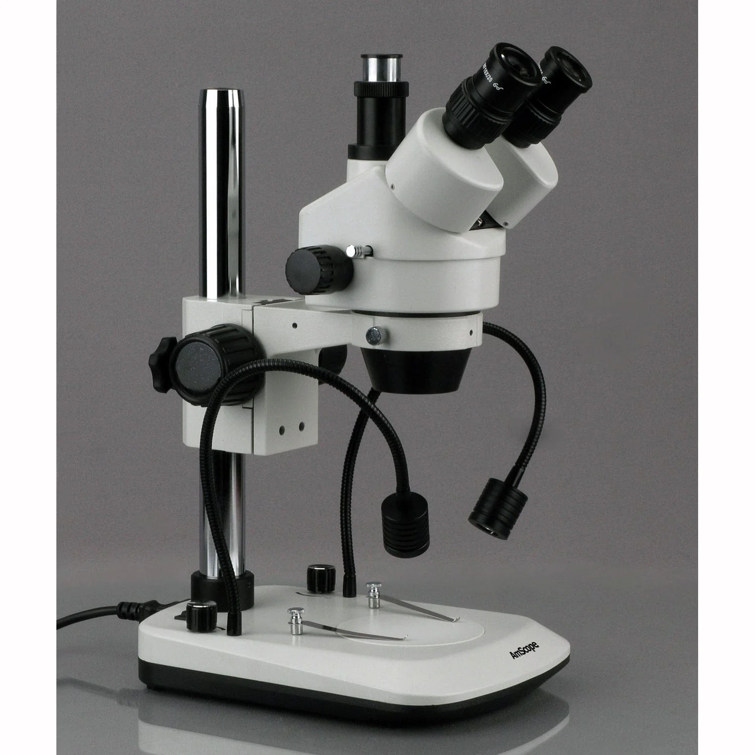 AmScope SM-1T Series Trinocular Stereo Microscope 7X-45X Magnification With Built In Dual LED Gooseneck - Image 2