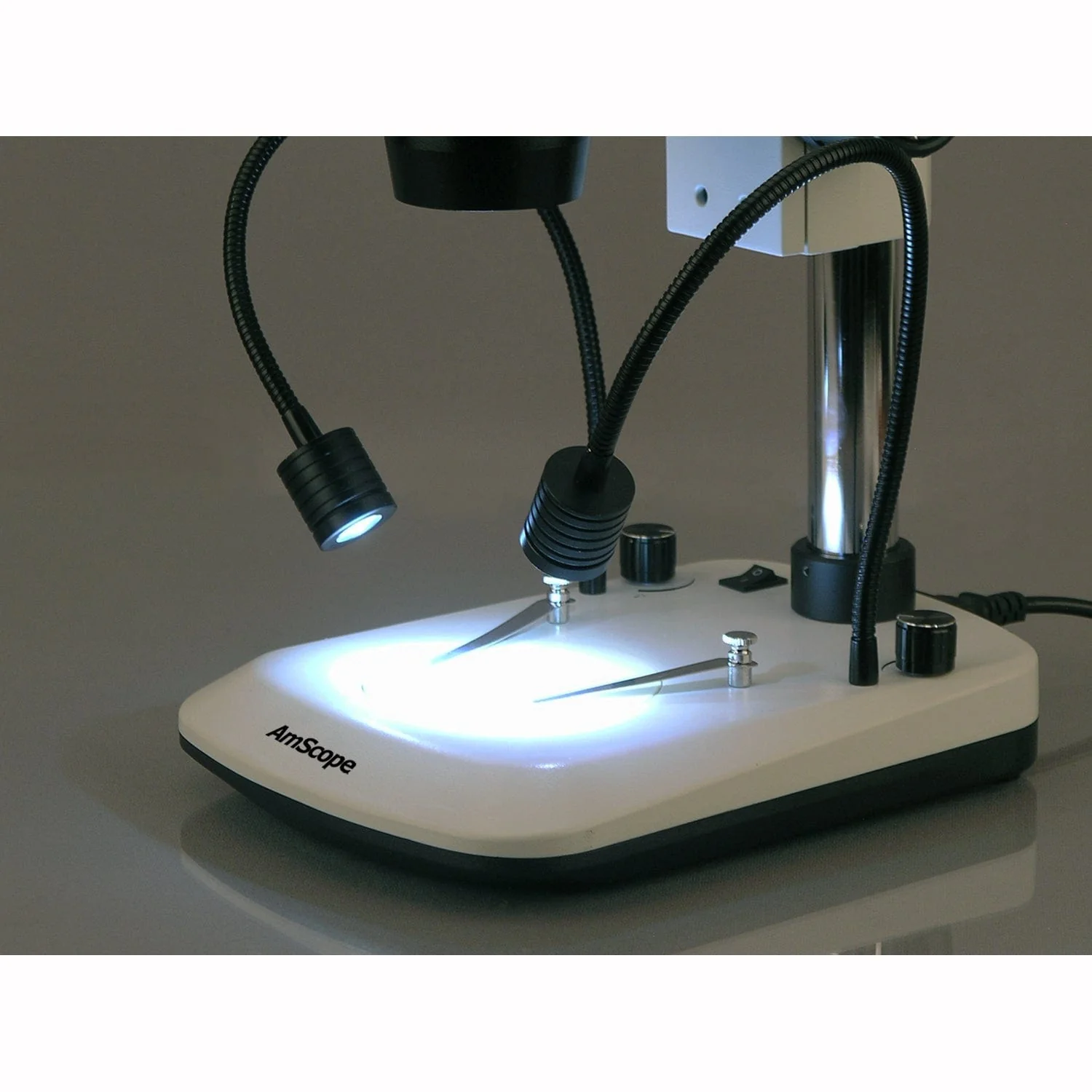 AmScope SM-1T Series Trinocular Stereo Microscope 7X-45X Magnification With Built In Dual LED Gooseneck - Image 4