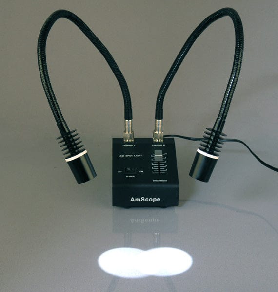 AmScope SM-1 Series Zoom Trinocular Stereo Microscope 7X-45X Magnification on Pillar Stand with LED Dual Gooseneck and Digital Camera - Image 6
