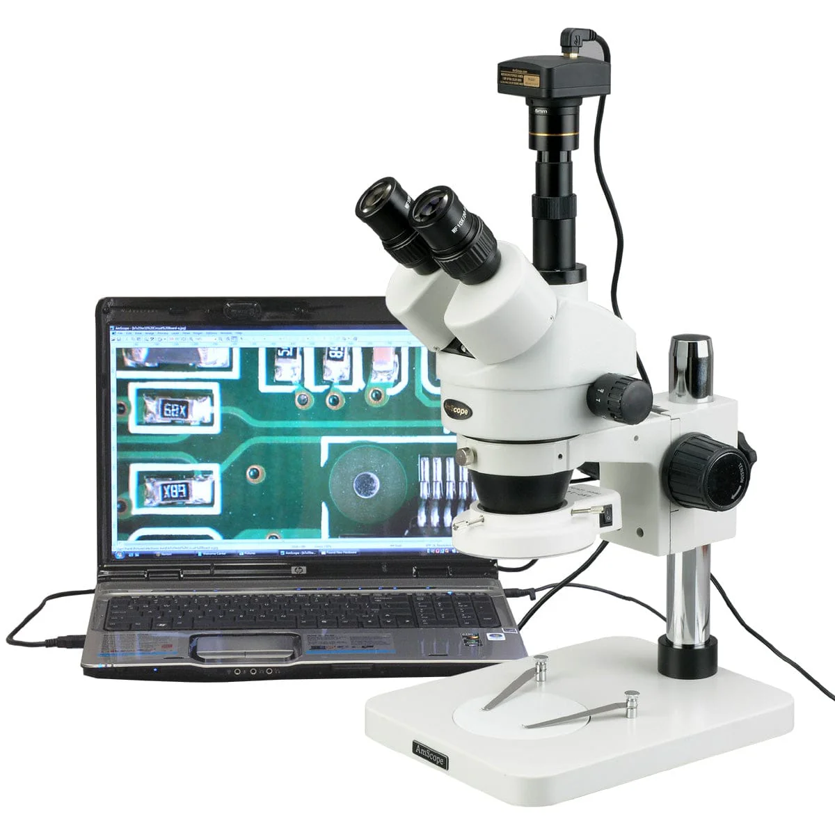 3.5X-180X Manufacturing 144-LED Zoom Stereo Microscope with 5MP Digital Camera