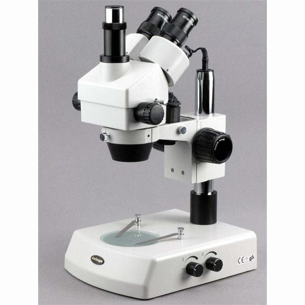 AmScope SM-2 Series Zoom Trinocular Stereo Microscope 7X-45X Magnification on Pillar Stand with Aluminum Carrying & Storing Case - Image 4