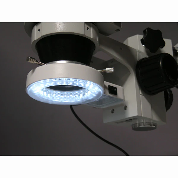 AmScope SM-3 Series Zoom Trinocular Stereo Microscope 7X-90X Magnification on Single Arm Boom Stand with 54 LED Light and 10MP Camera - Image 4