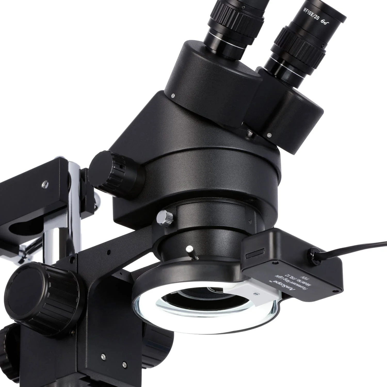 AmScope SM-4B Series Boom Stand Stereo Microscope 3.5X-90X Magnification With Fluorescent Light For Circuit Board Assembly - Image 4
