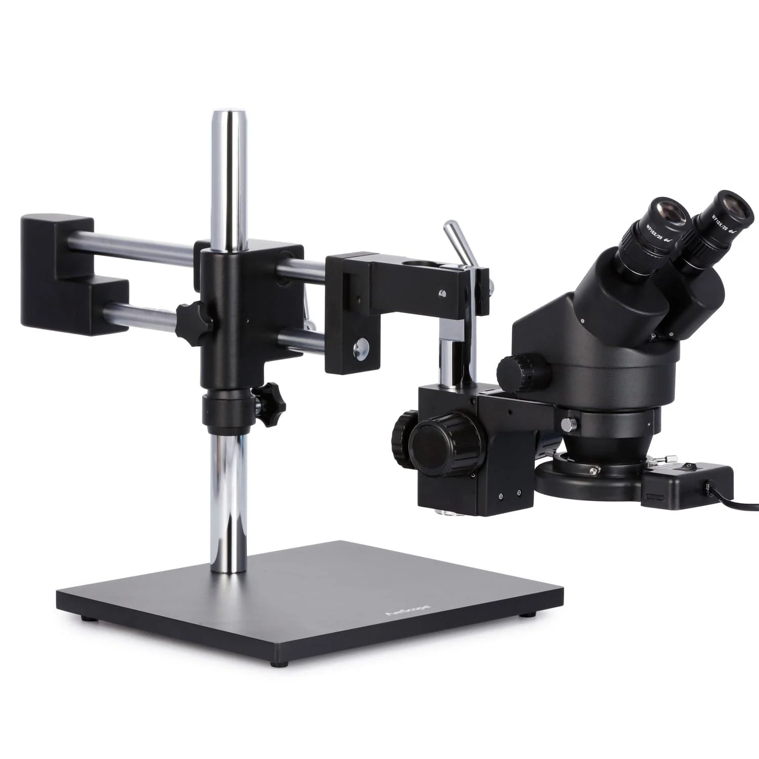 AmScope SM-4B Series Boom Stand Stereo Microscope 3.5X-90X Magnification With Fluorescent Light For Circuit Board Assembly - Image 5