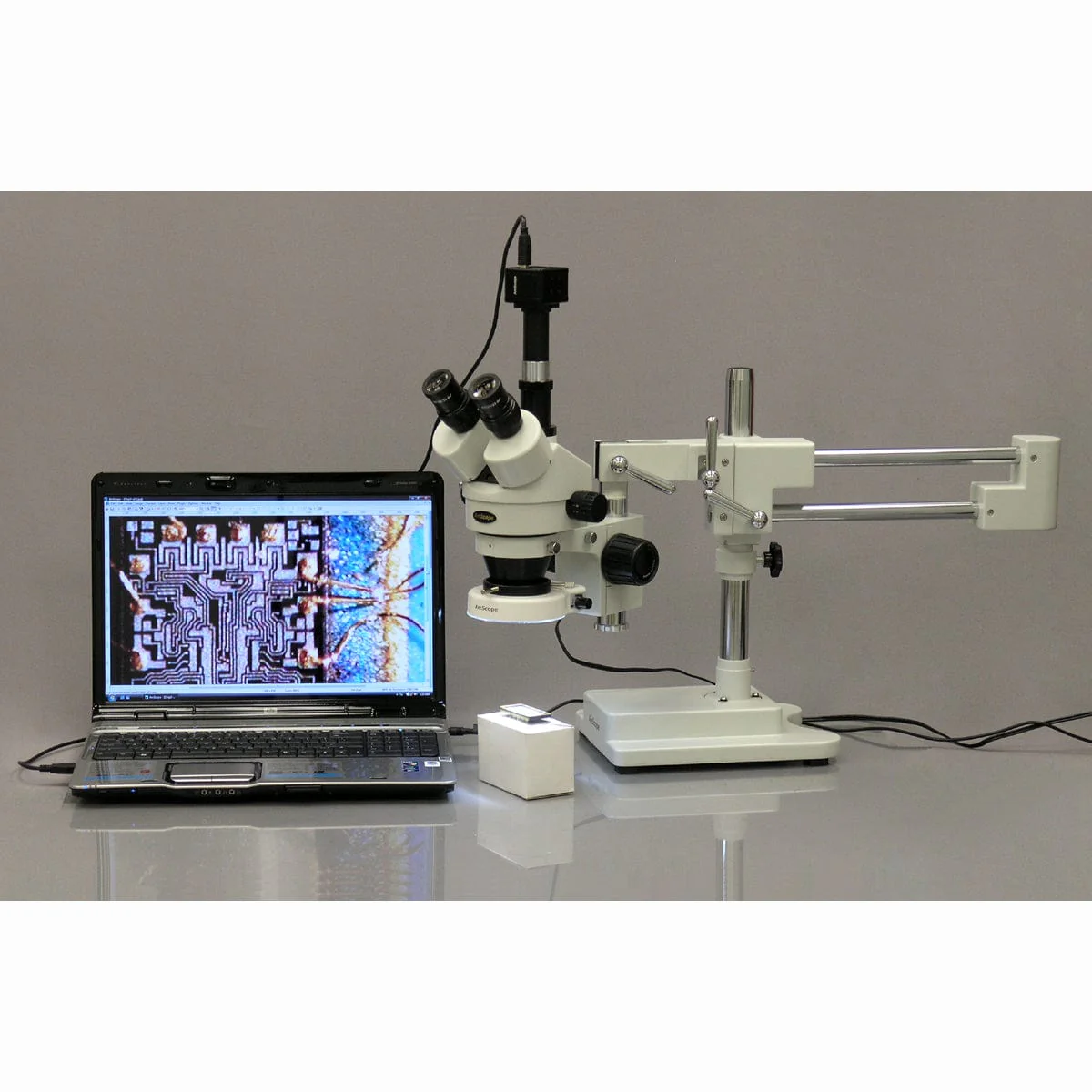 7X-90X Industrial Inspection Trinocular Zoom Stereo Microscope with 80 LED Light - Image 3