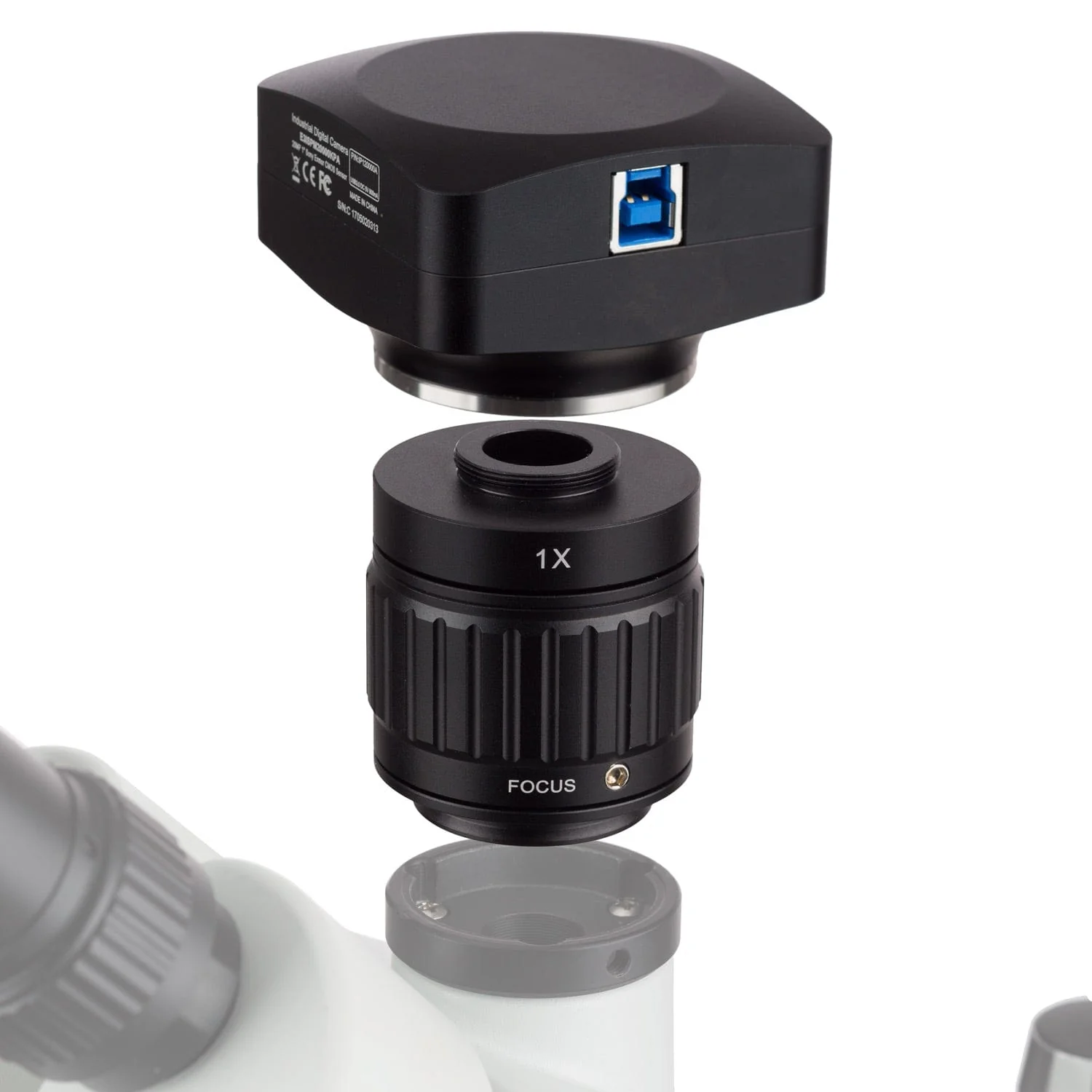 AmScope SM-4 Series Circuit Zoom Trinocular Stereo Microscope 3.5X-90X Magnification on Double Arm Boom Stand with LED Fiber Optic Ring Light and 20MP High-speed USB3 Camera - Image 9