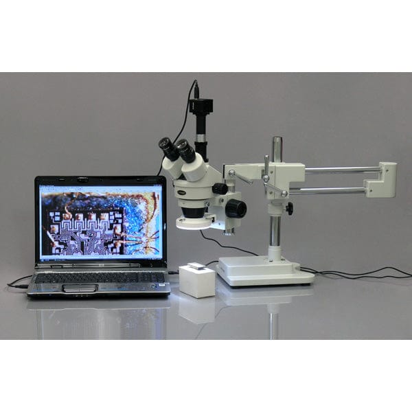 3.5X-90X Circuit Inspection Trinocular Zoom Stereo Microscope with 56-LED Light - Image 3
