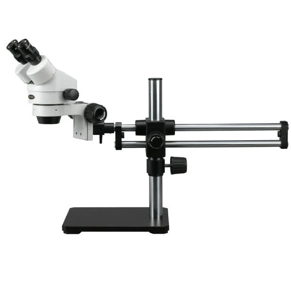 AmScope SM-5 Series Binocular Stereo Microscope 3.5X-45X Magnification on Ball Bearing Boom Stand