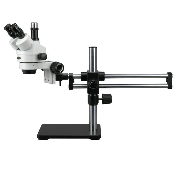 AmScope SM-5 Series Trinocular Stereo Microscope 7X-90X Magnification on Ball Bearing Boom Stand