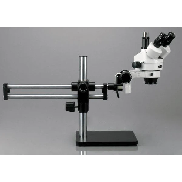AmScope SM-5 Series Trinocular Stereo Microscope 7X-90X Magnification on Ball Bearing Boom Stand - Image 2