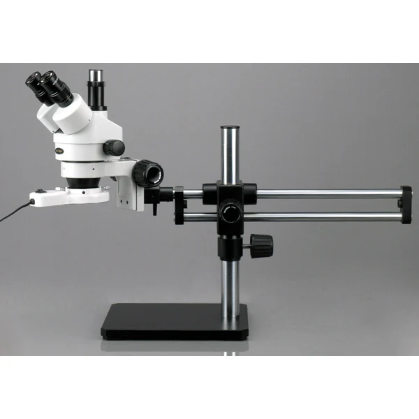 AmScope SM-5 Series Trinocular Stereo Microscope 7X-90X Magnification on Ball Bearing Boom Stand - Image 4