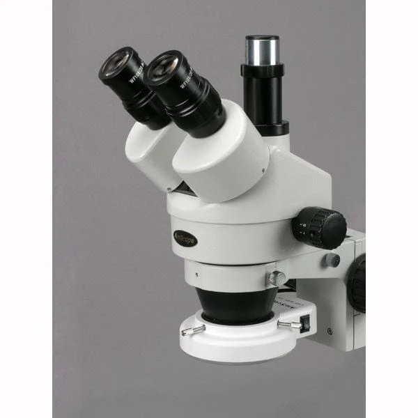 AmScope SM-5 Series Trinocular Stereo Microscope 3.5X-180X Magnification With Ball Bearing Stand and 144 LED - Image 4