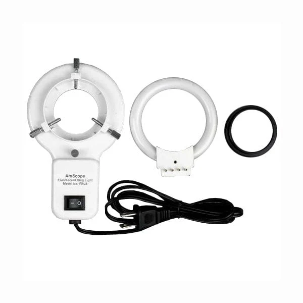 AmScope SM-6 Series Zoom Trinocular Stereo Microscope 3.5X-90X Magnification on Articulating Arm with Ring Light - Image 2