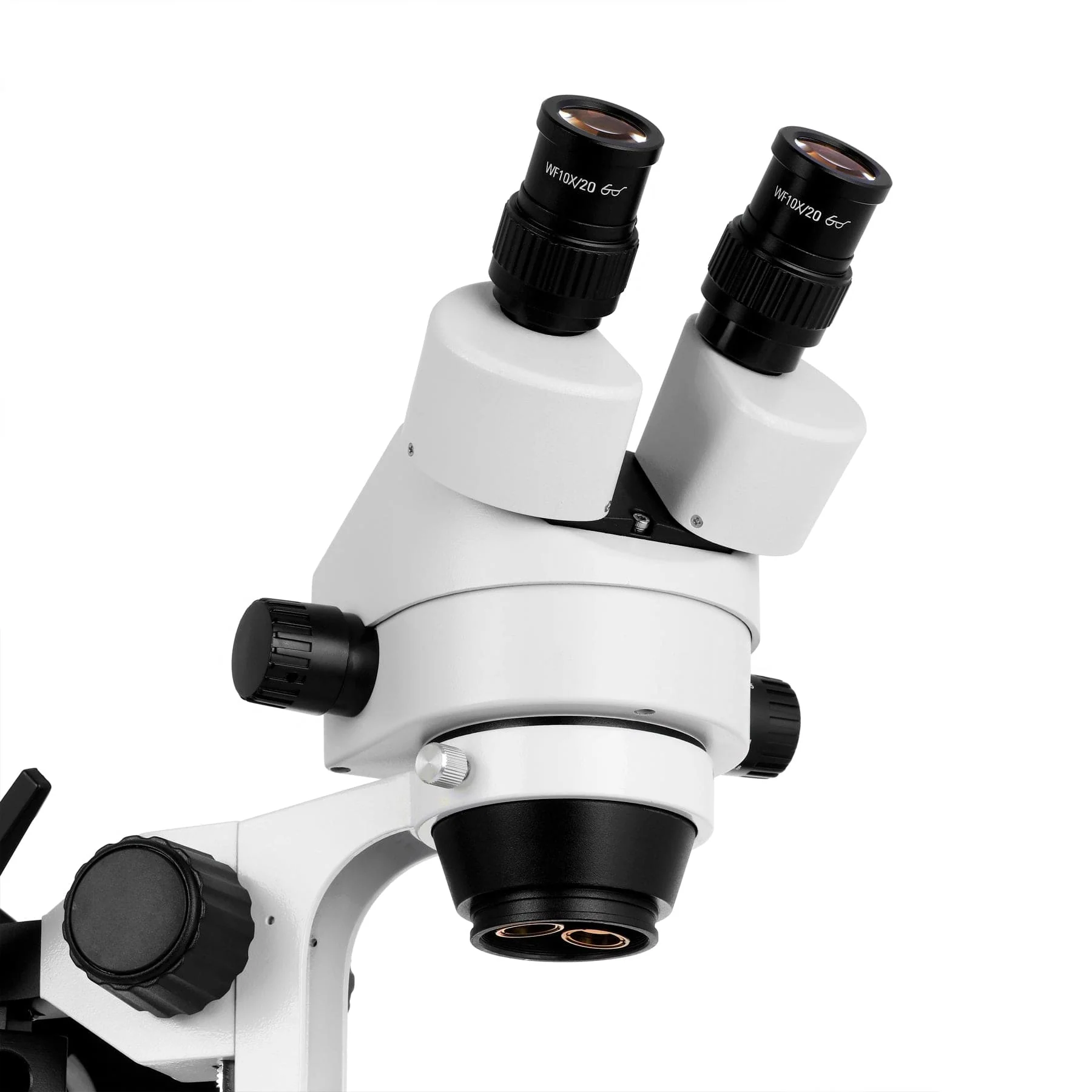 AmScope SM-7 Series Binocular Zoom Microscope 7X-45X Magnification on Articulating Stand with Base Plate and Fluorescent Ring Light - Image 8