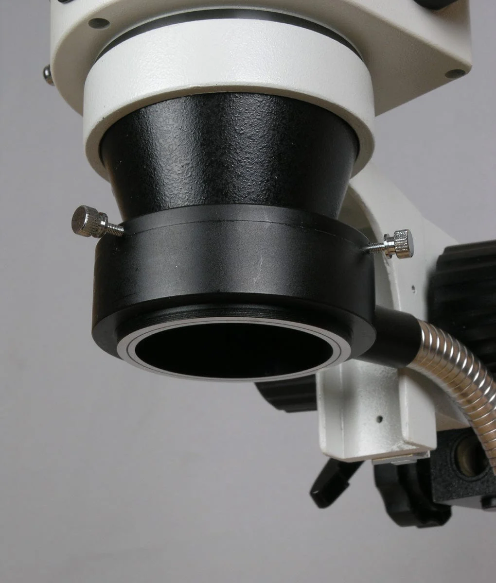AmScope SM-8 Series Zoom Trinocular Stereo Microscope 3.5X-180X Magnification on Articulating Arm Pillar Clamp with 150W Fiber Optic Ring Light Adapter and 18MP Digital Camera - Image 12