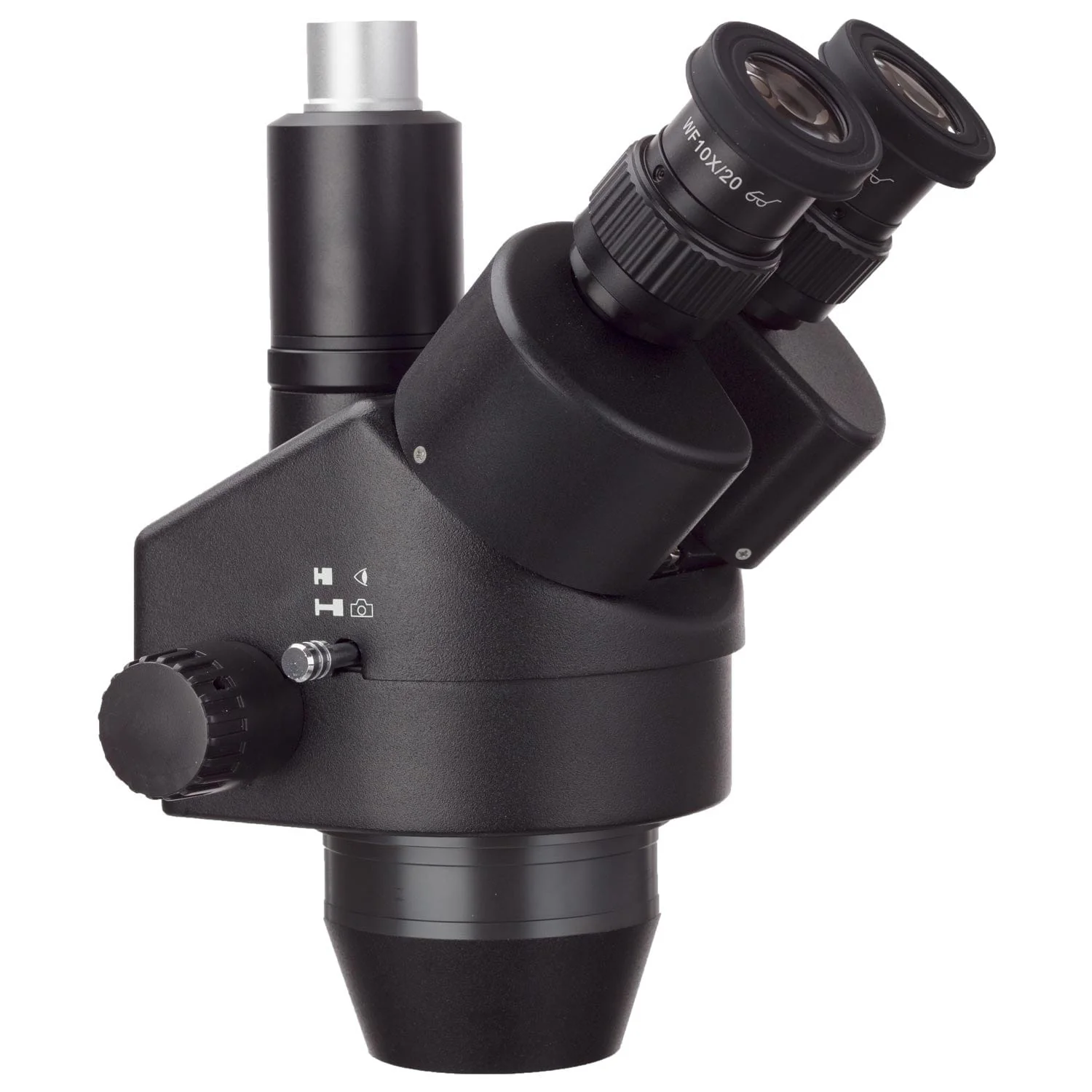 AmScope 7X-45X Magnification Trinocular Zoom Stereo Microscope Head with Black Finish - Image 2