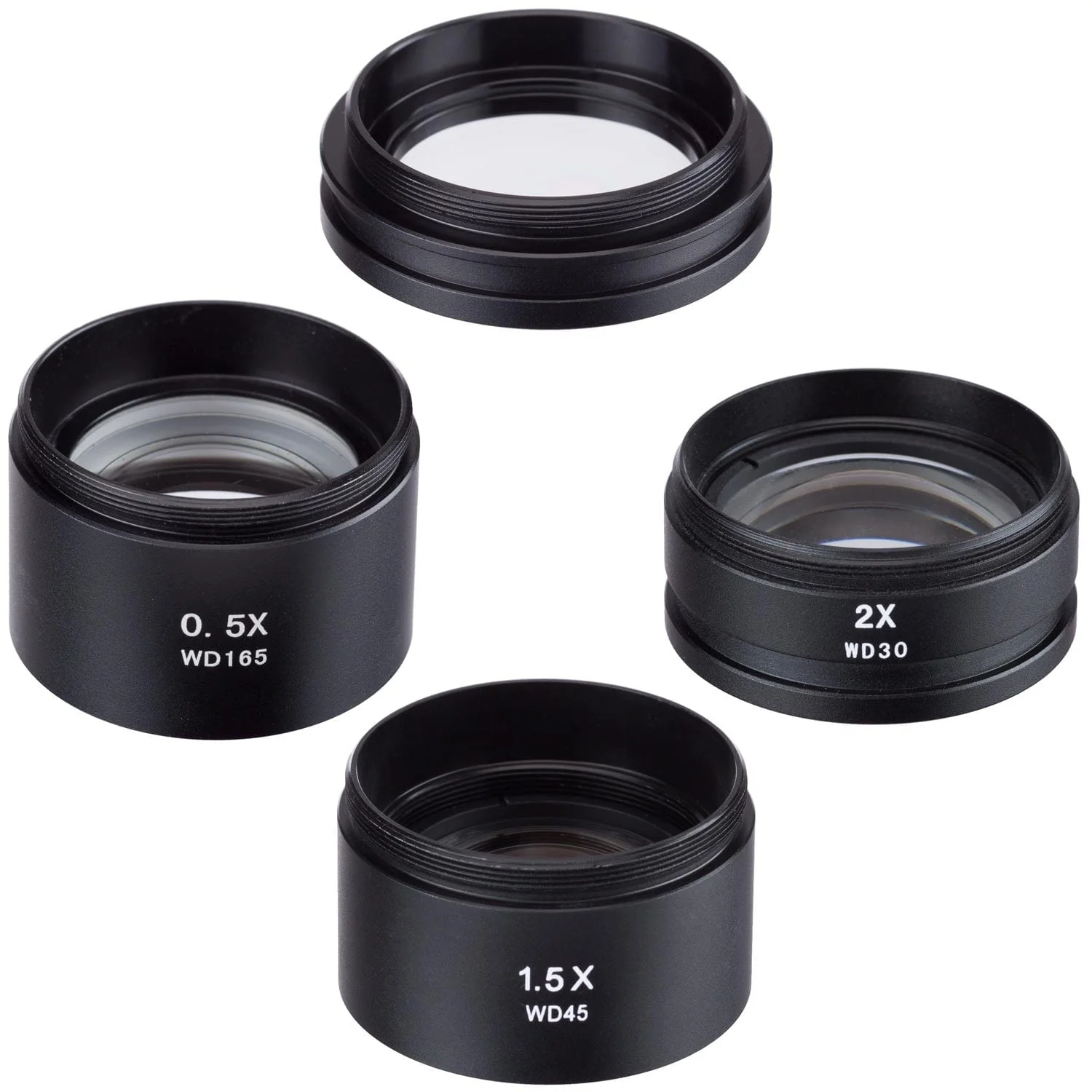 AmScope 0.5X to 2X Barlow Lens Set For SM Series Stereo Microscopes (48mm)