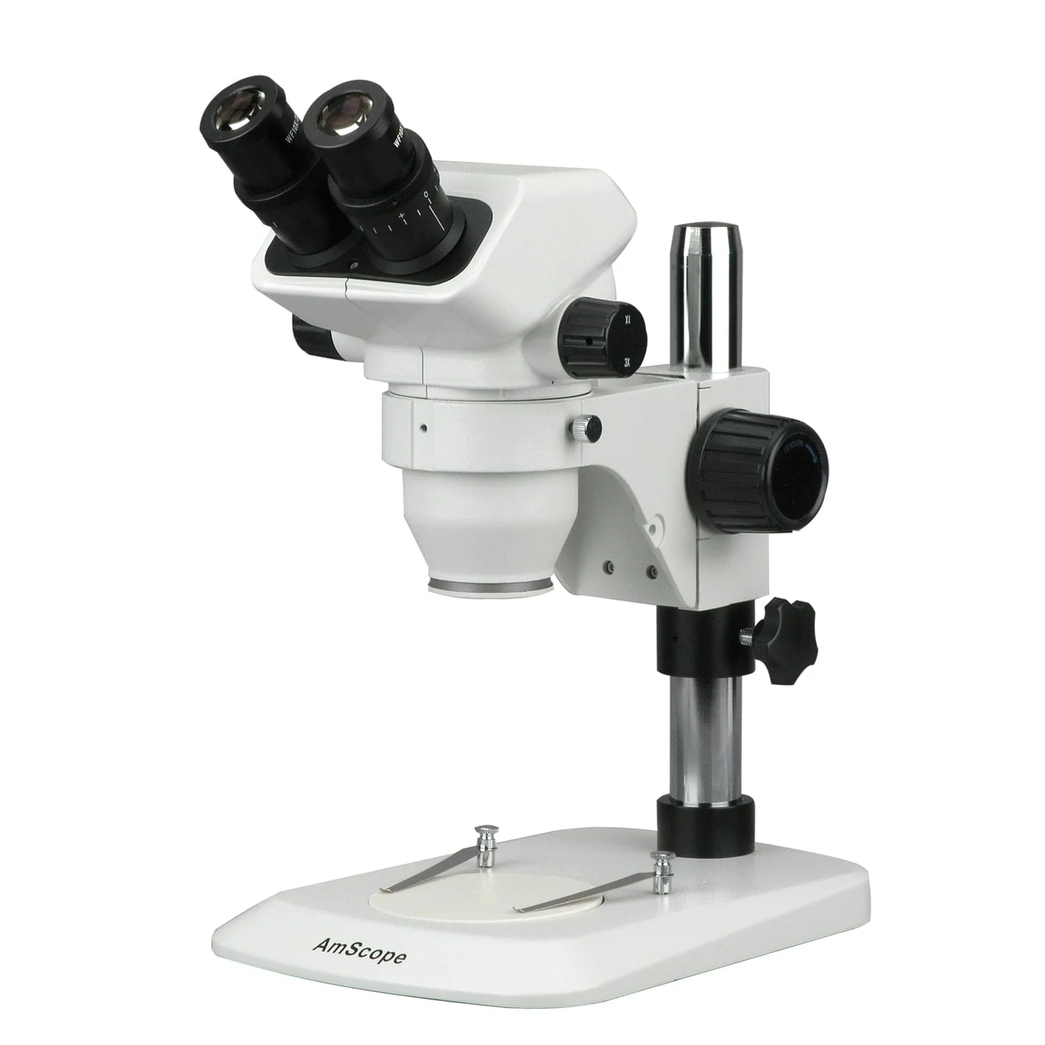 AmScope SW-1 Series Fixed Power Binocular Stereo Microscope 20X-40X Magnification on Table Pillar Stand
