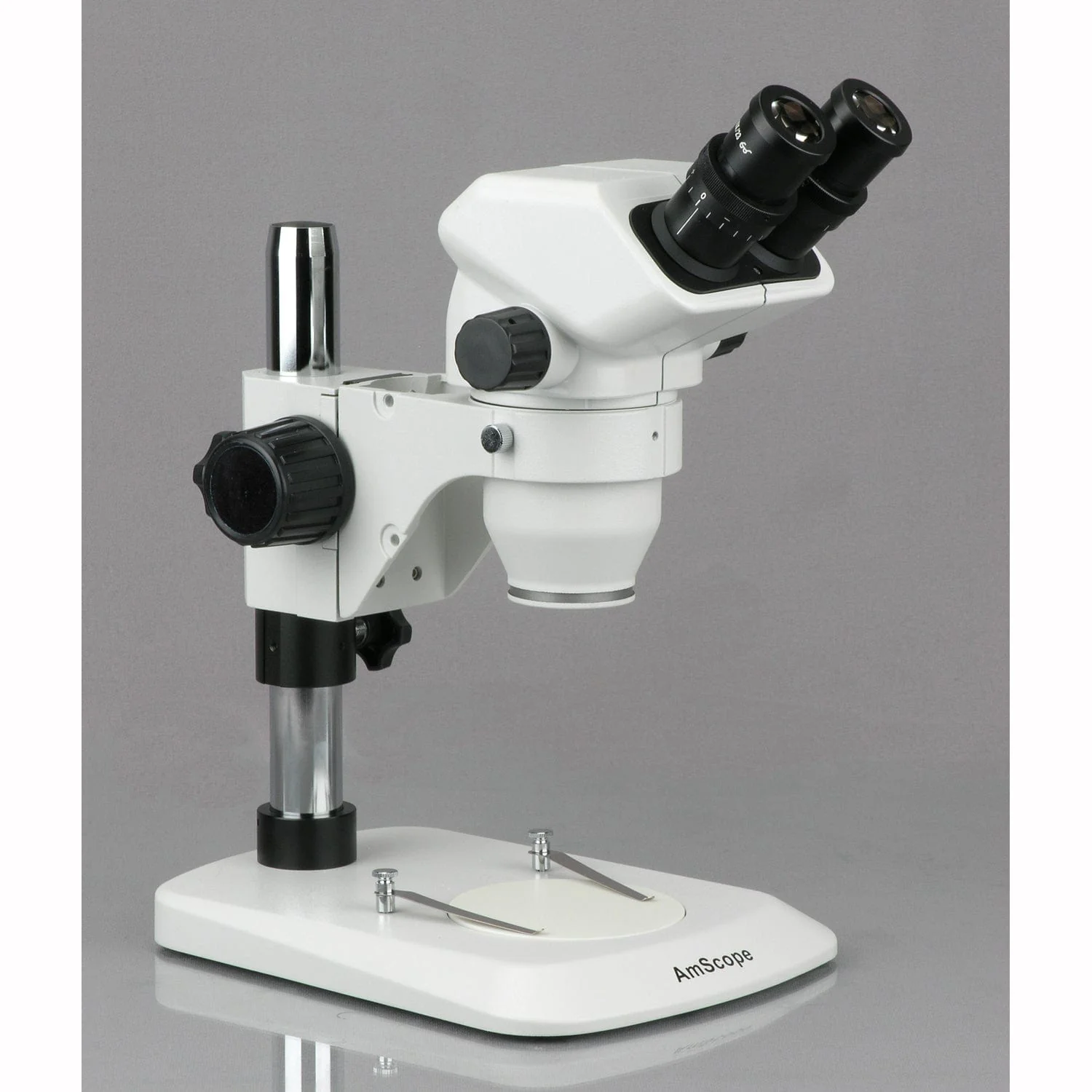 AmScope SW-1 Series Fixed Power Binocular Stereo Microscope 20X-40X Magnification on Table Pillar Stand - Image 2