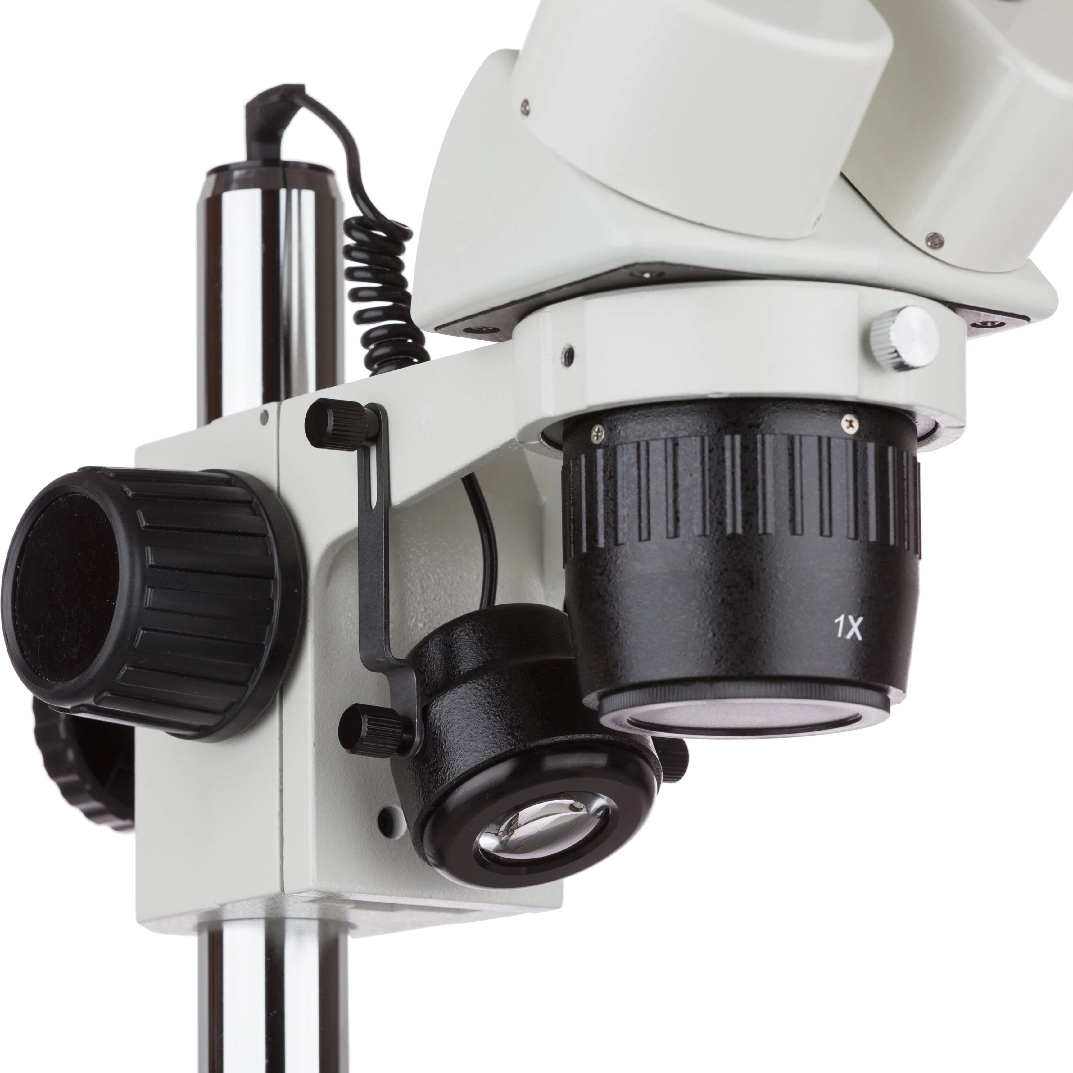 AmScope SW-2B Multi-Power Binocular Stereo Microscope 10X-30X Magnification On Pillar Stand with Top & Bottom LED Lights - Image 3