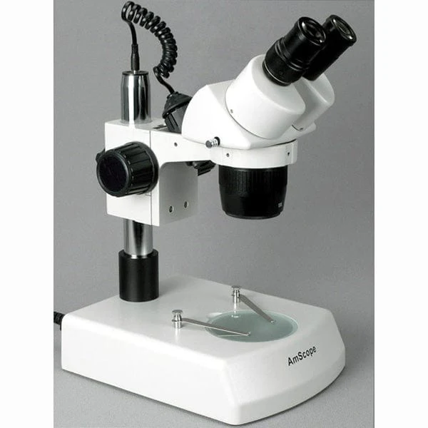 AmScope SW-2 Series Super Widefield Binocular Stereo Microscope 10X-15X-30X-45X Magnification on Pillar Stand with Top & Bottom Lights - Image 2