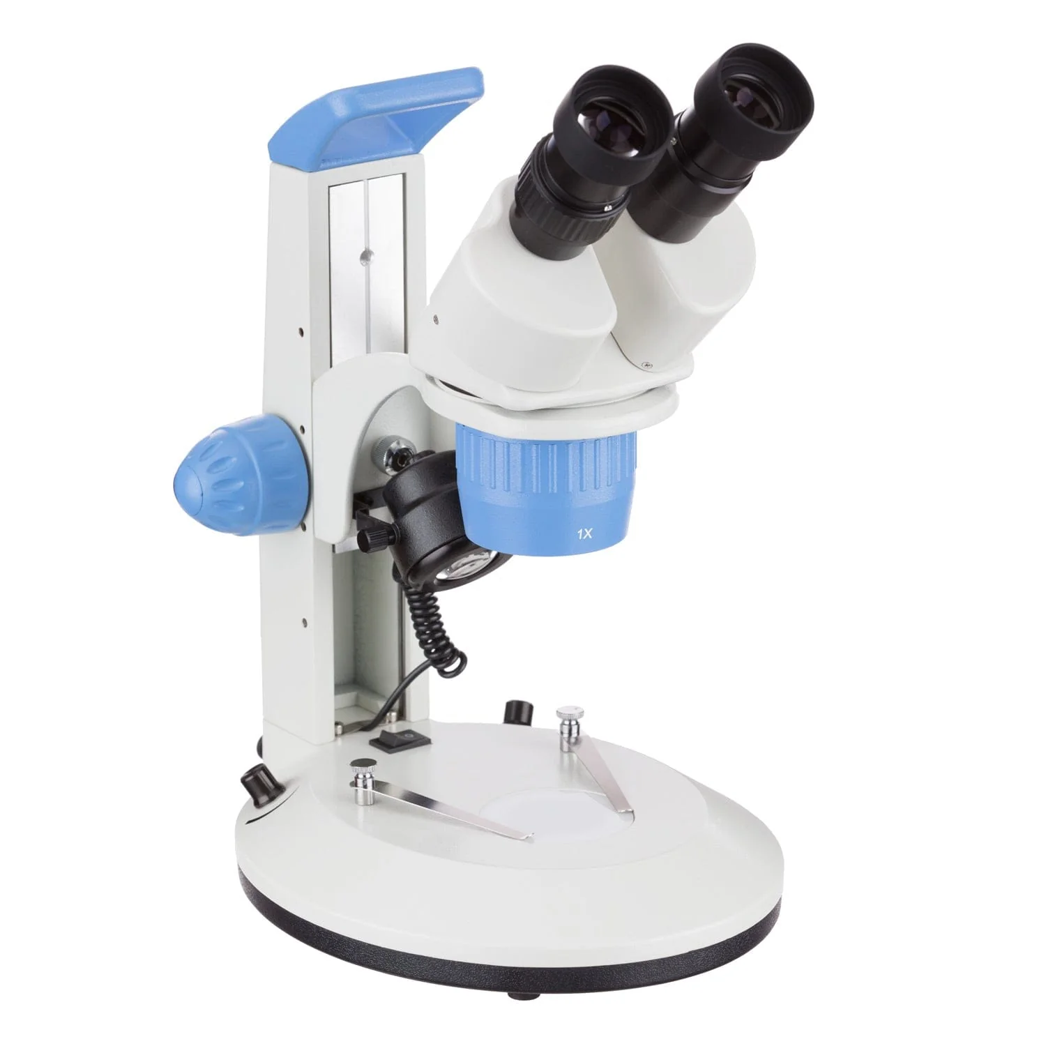 AmScope SW-2 Series Super Widefield Binocular Stereo Microscope 10X-30X Magnification on Track Stand with Top & Bottom Lights - Image 2