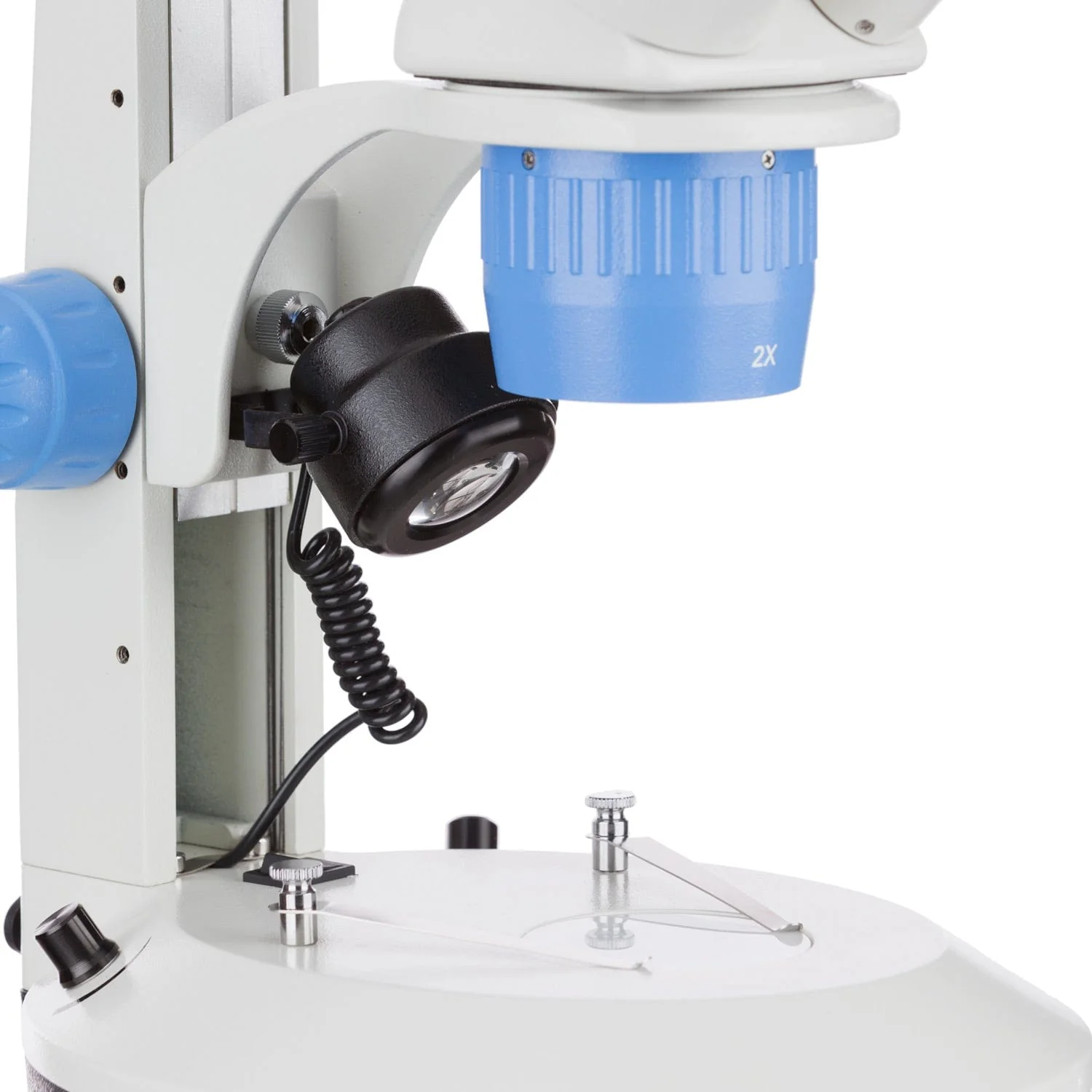 AmScope SW-2 Series Super Widefield Binocular Stereo Microscope 20X-40X Magnification on Track Stand with Top & Bottom Lights - Image 5