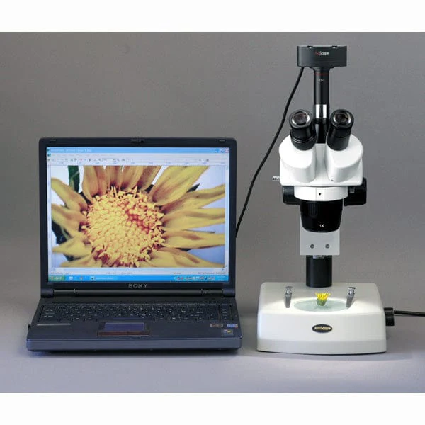 AmScope SW-2 Series Super Widefield Trinocular Stereo Microscope 5X-10X-15X-30X Magnification on Track Stand with Top & Bottom Halogen Lights - Image 6