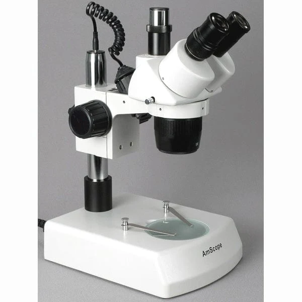 AmScope SW-2 Series Super Widefield Trinocular Stereo Microscope 20X-40X-80X Magnification on Track Stand with Top & Bottom Light - Image 2