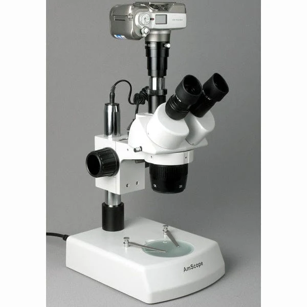 AmScope SW-2 Series Super Widefield Trinocular Stereo Microscope 20X-40X-80X Magnification on Track Stand with Top & Bottom Light - Image 5