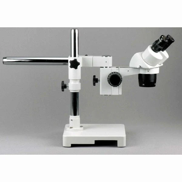 AmScope SW-3 Series Binocular Stereo Microscope 10X-15X-30X-45X Magnification on Single-Arm Boom Stand - Image 2