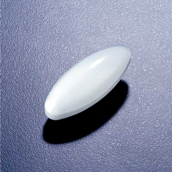 Stir bar, oval, PTFE, 25 mm long x 12 mm OD