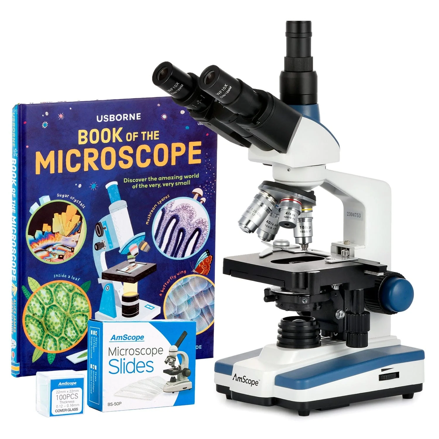 AmScope T120 Series Trinocular Compound Microscope 40X-1000X Magnification with LED, Siedentopf Head and Book - Image 10