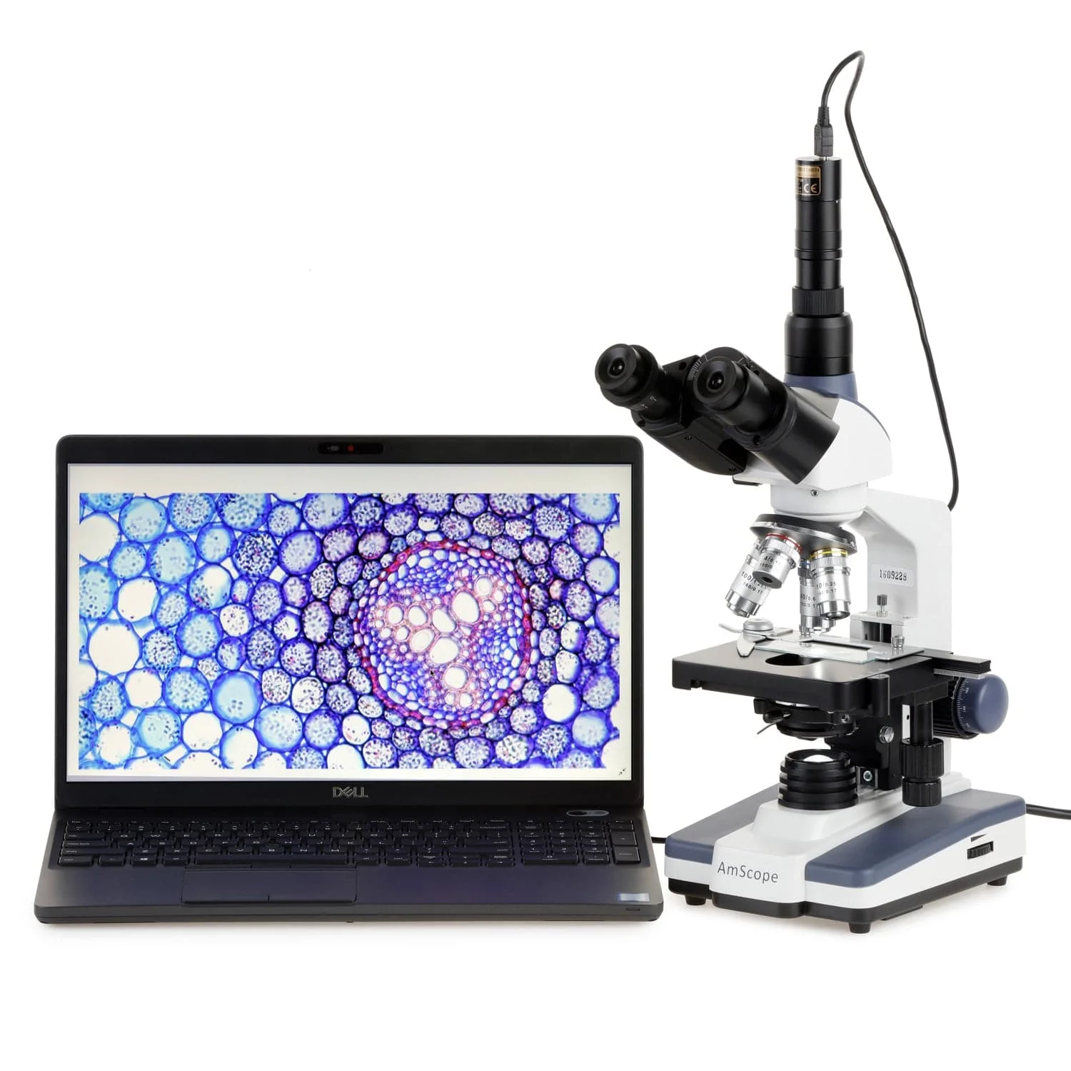 AmScope T120 Series Trinocular Compound Microscope 40X-1000X Magnification with LED, Siedentopf Head and Book - Image 2