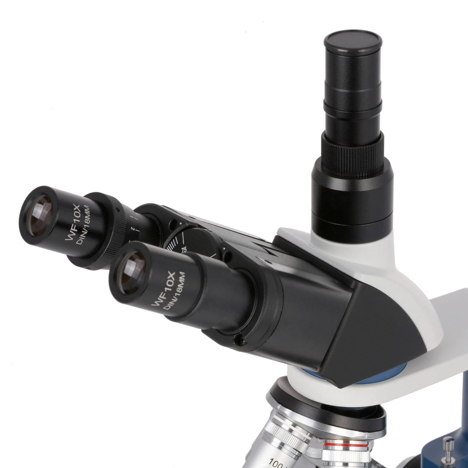 AmScope T120C-R Series USB-C Rechargeable Student Trinocular Compound Microscope 40X-2500X - Image 7