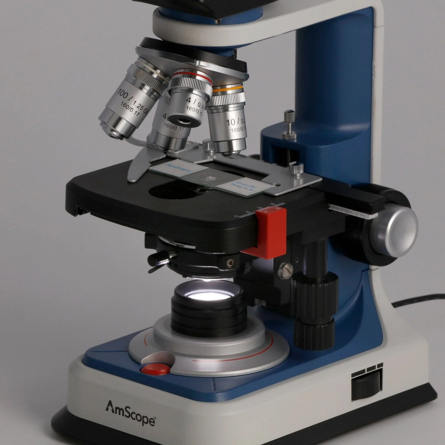 AmScope T120C-R Series USB-C Rechargeable Student Trinocular Compound Microscope 40X-2500X - Image 8