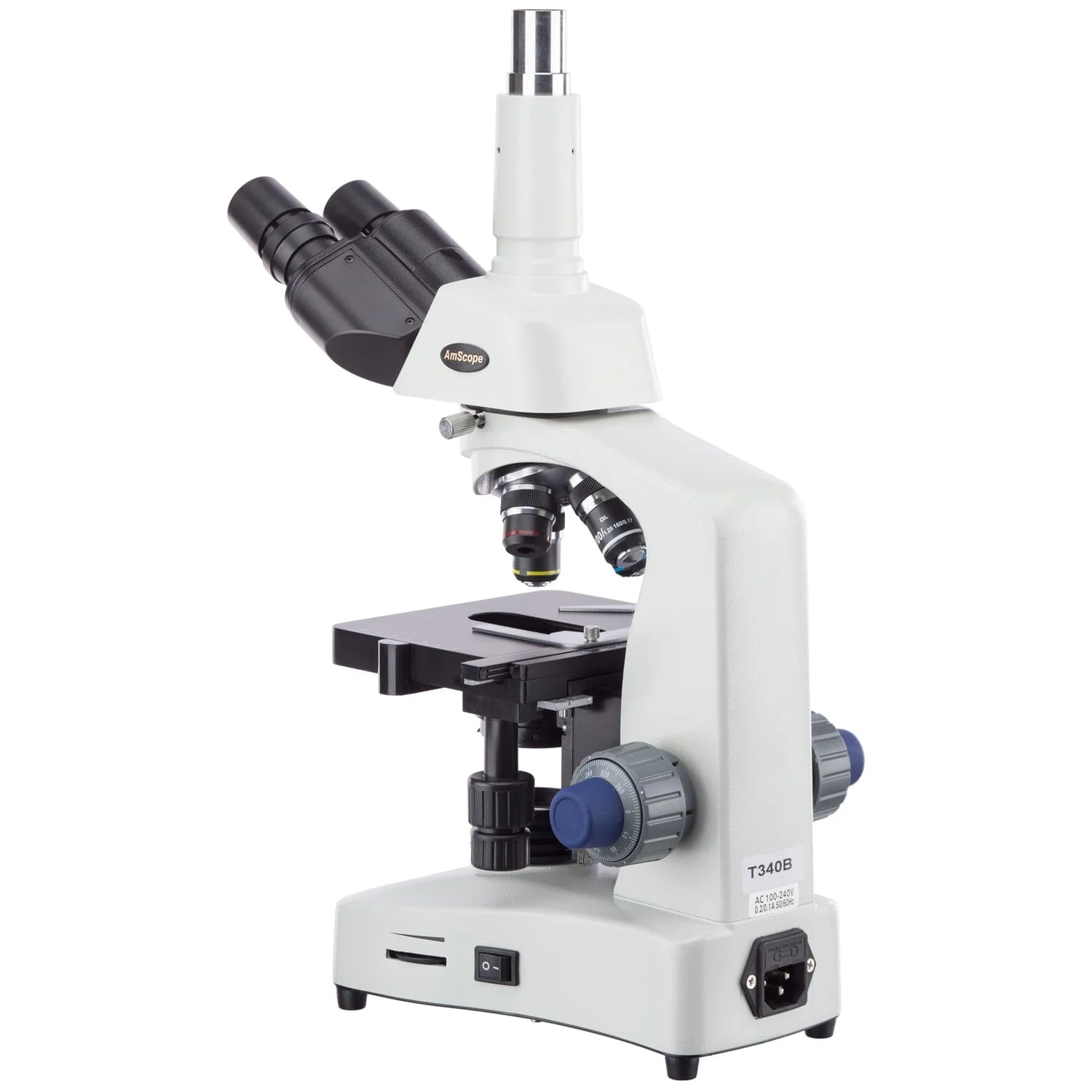 AmScope T340 Series Siedentopf Trinocular Compound Microscope 40X-2000X Magnification with 1.3MP Digital Camera - Image 3