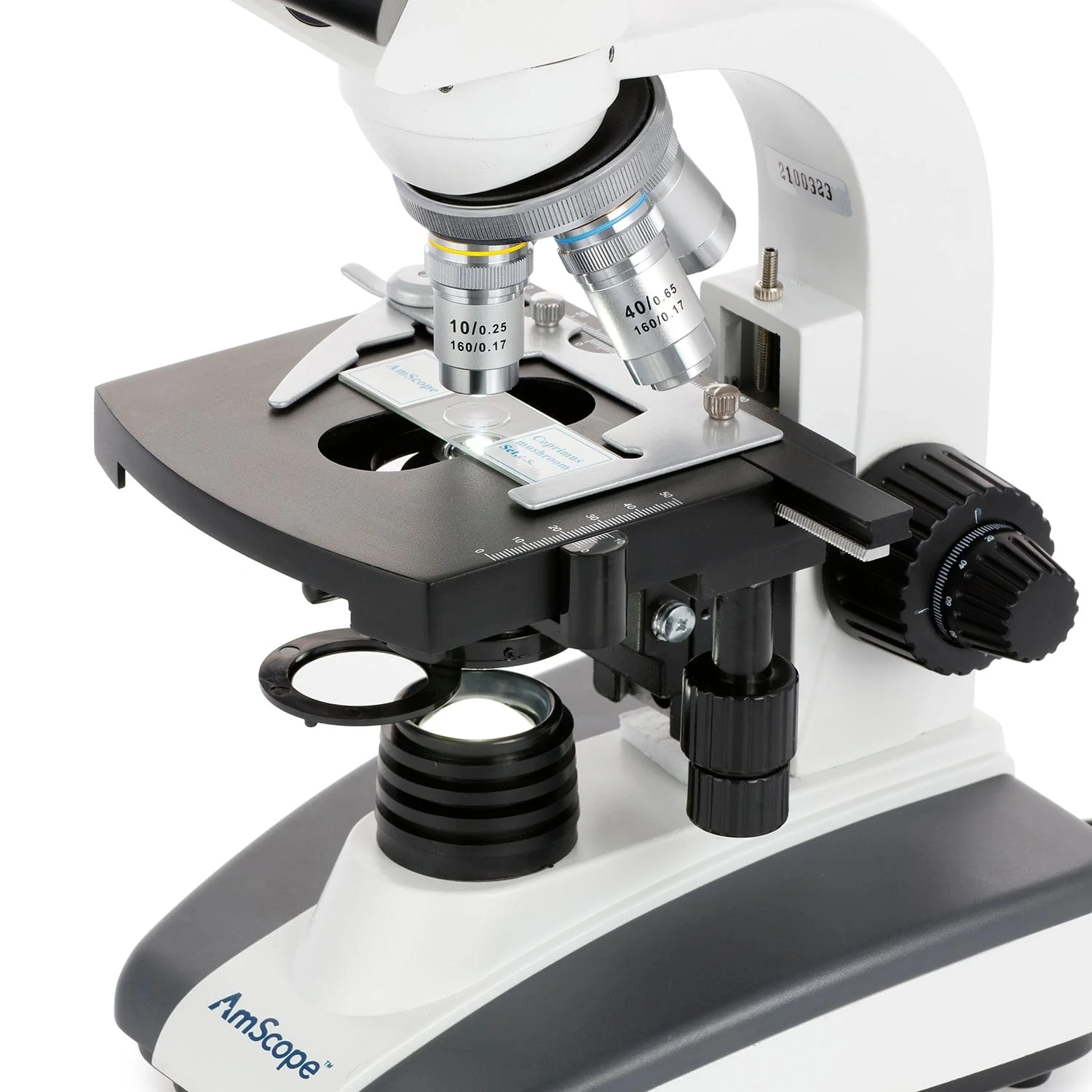 AmScope T360 Series Siedentopf Biological Trinocular Compound Microscope with 1W LED, 3D Mechanical Stage and Optional Digital Camera - Image 9